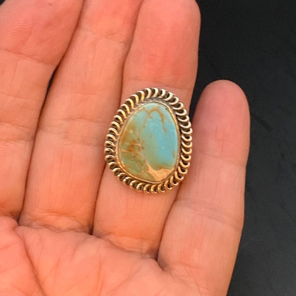 Sea Sediment Blue Green Stone Sterling Silver 925 Ring NEW Sz 6 J651 - Picture 8 of 10